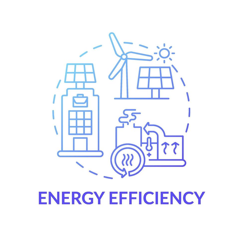 icono del concepto de eficiencia energética vector