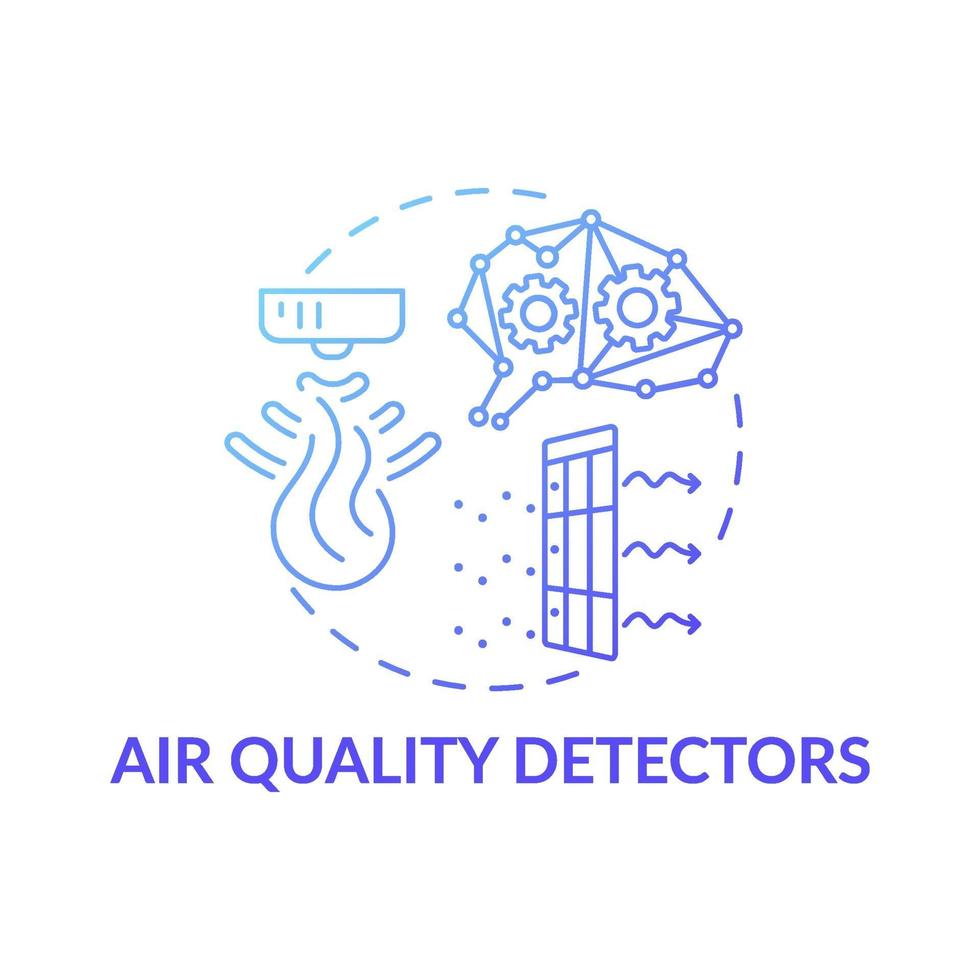 Air quality detectors concept icon vector