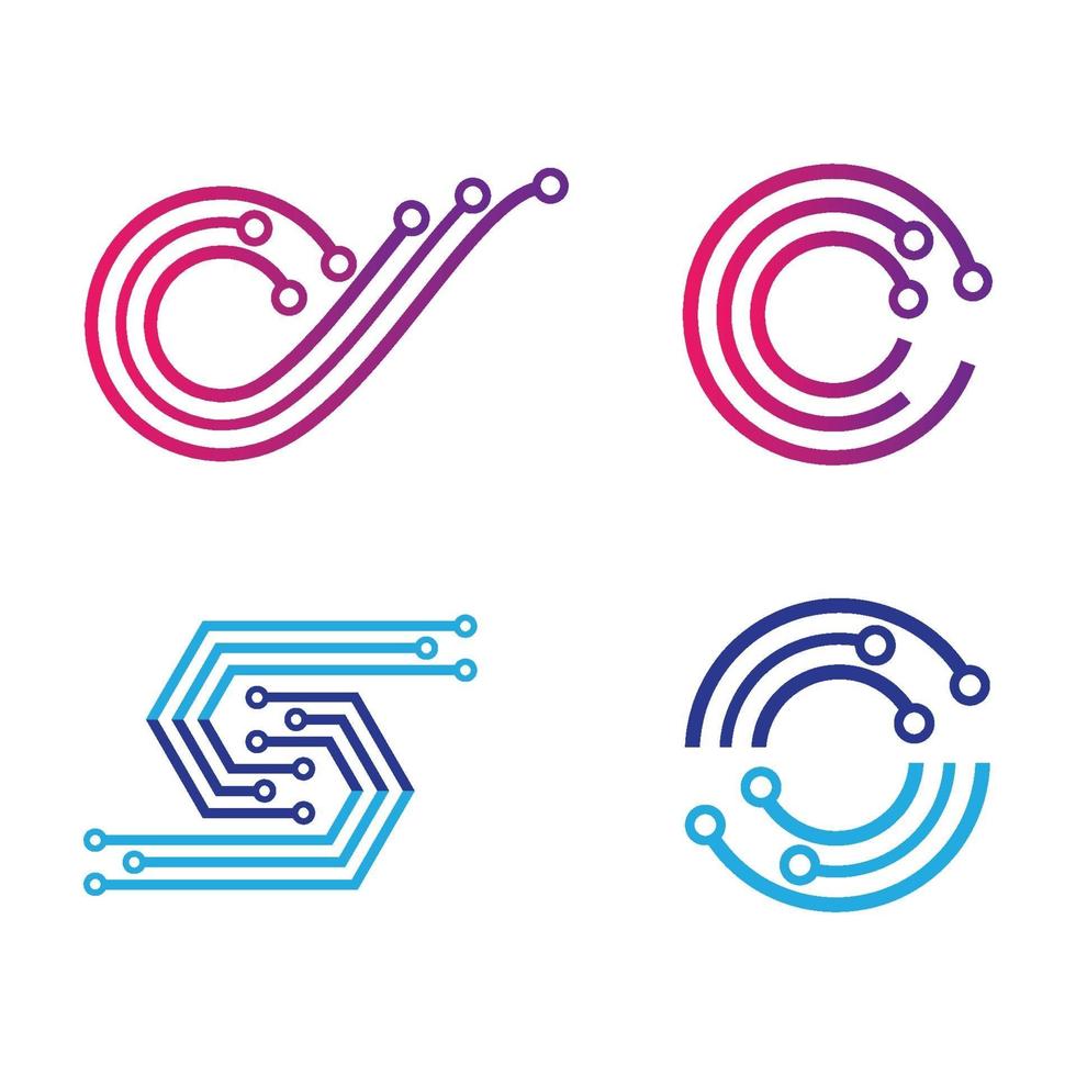 Technology logo images illustration vector