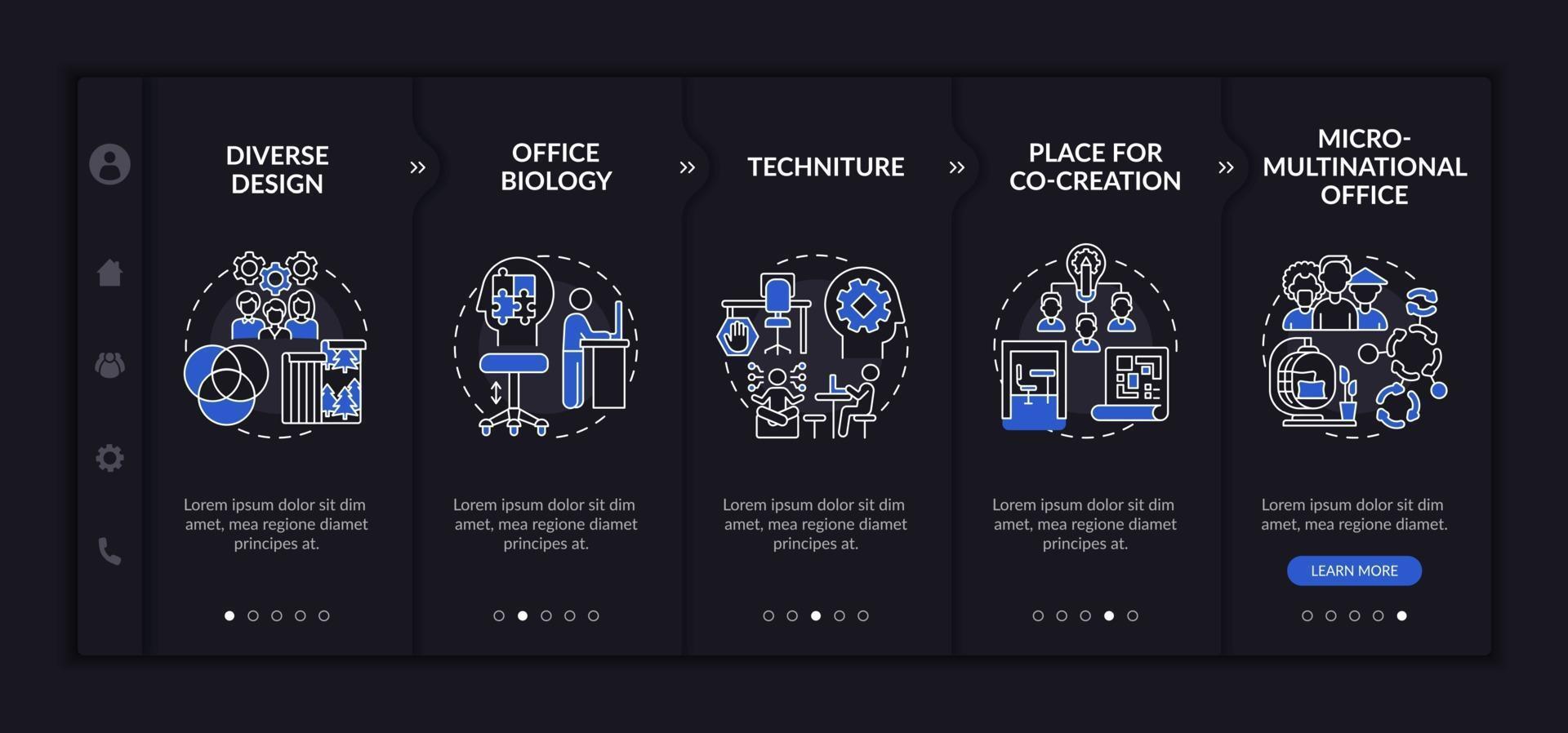 Occupational trends onboarding vector template