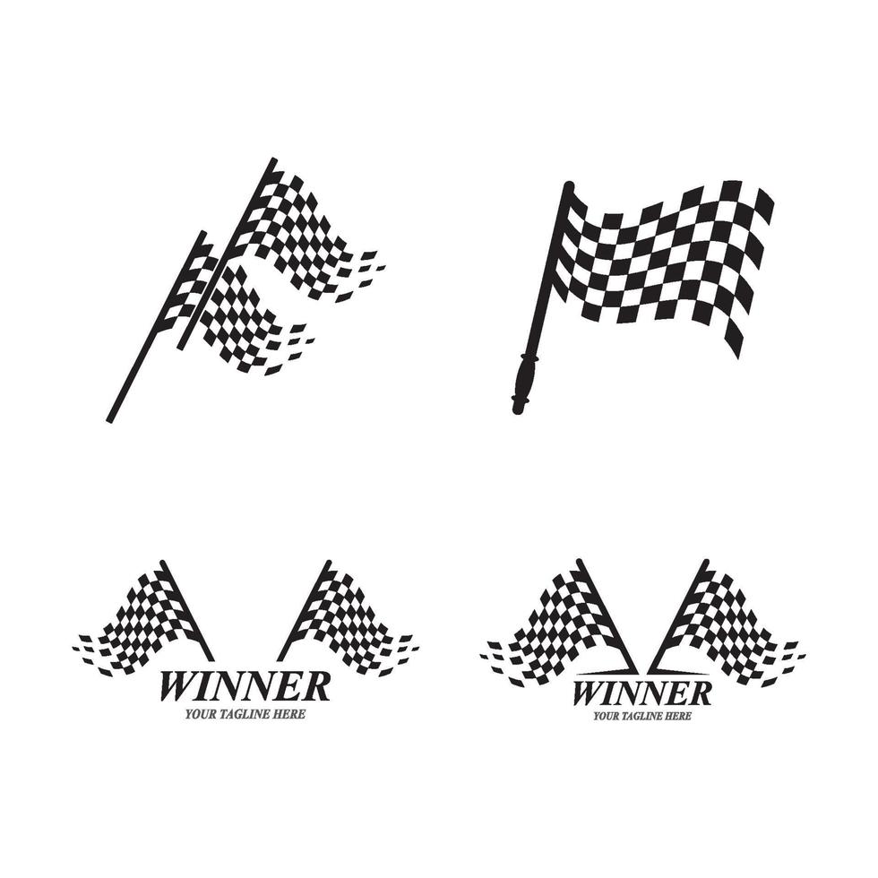 Flag race logo images illustration vector