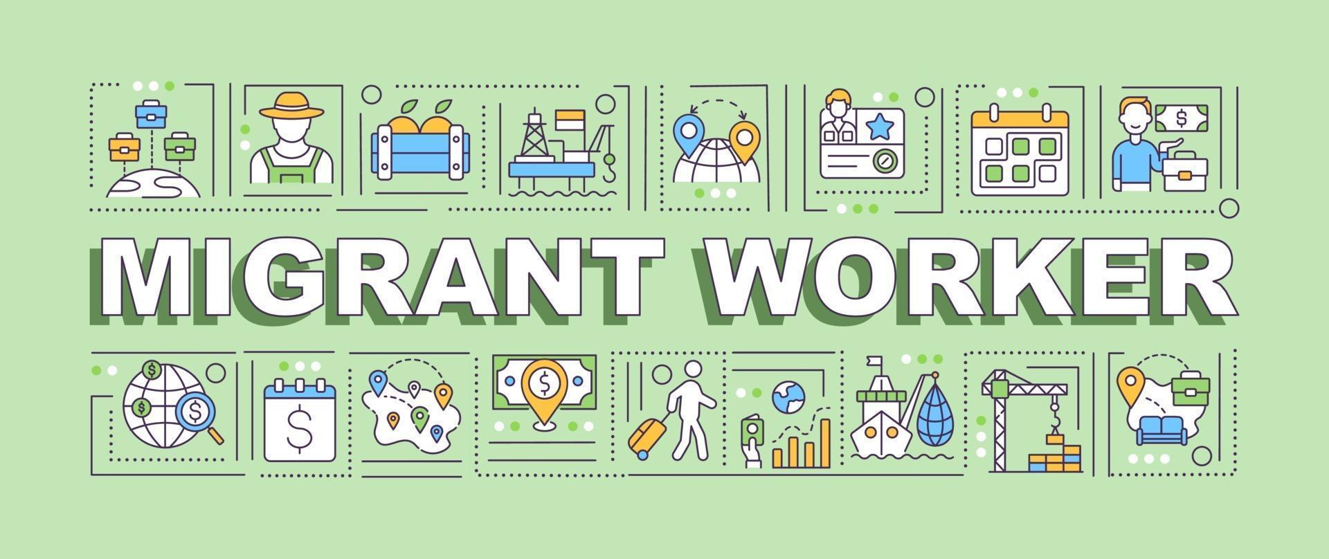Migrant worker word concepts banner vector