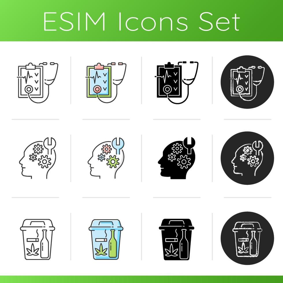 conjunto de iconos de estilo de vida saludable vector