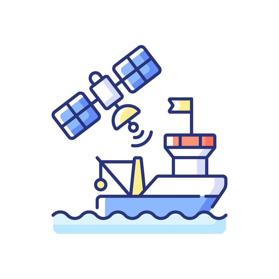 Satellite communication RGB color icon vector