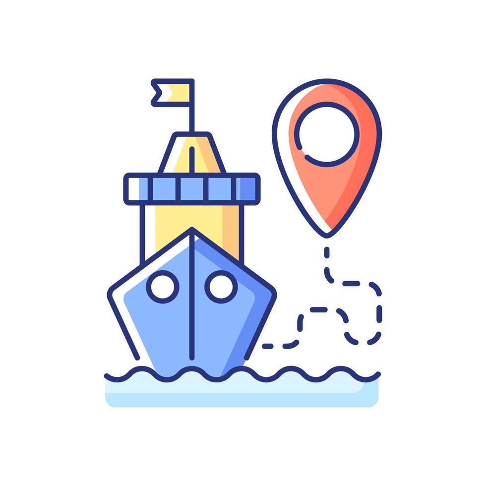 Ship tracking RGB color icon vector