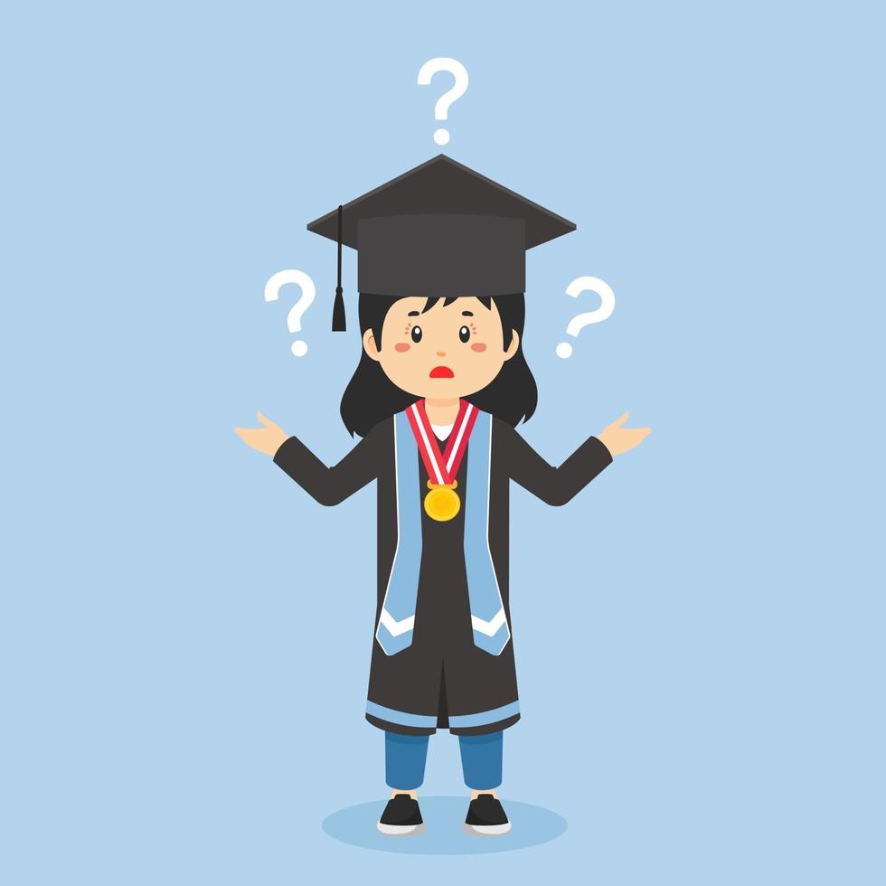 Graduation Confused with Question Mark vector