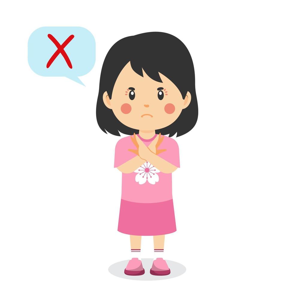 Cute Kid Girl Carry Wrong Sign vector