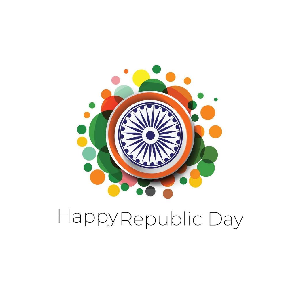 Indian Republic day concept with text 26 January. vector