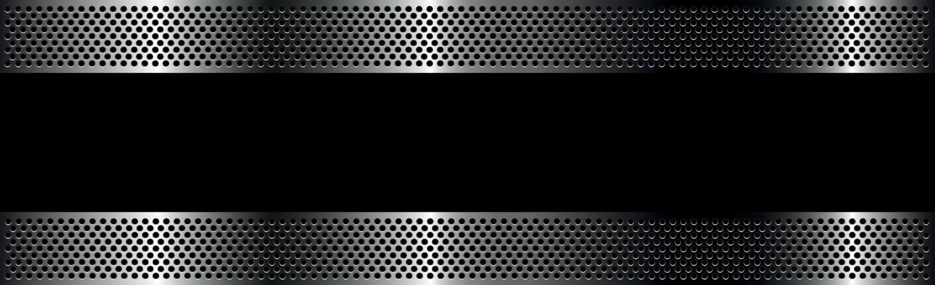 Black perforated iron with white reflections vector