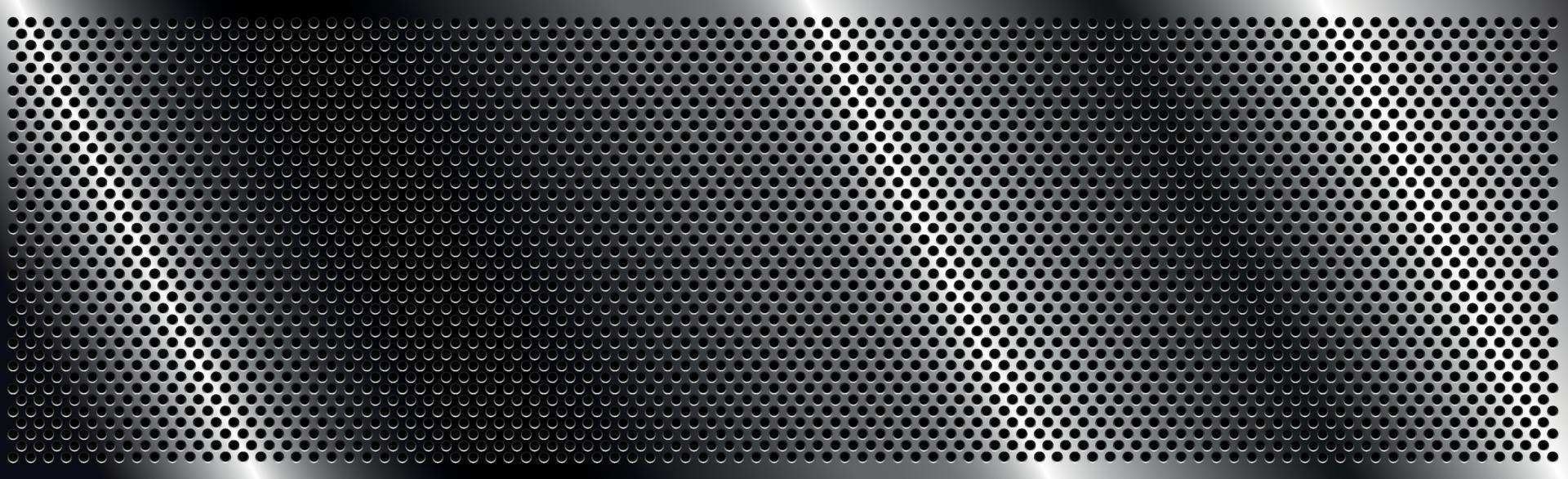 Silver perforated iron with white reflections vector