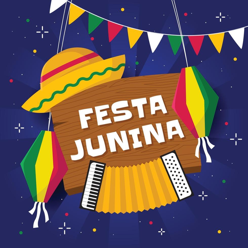 fondo plano festa junina vector