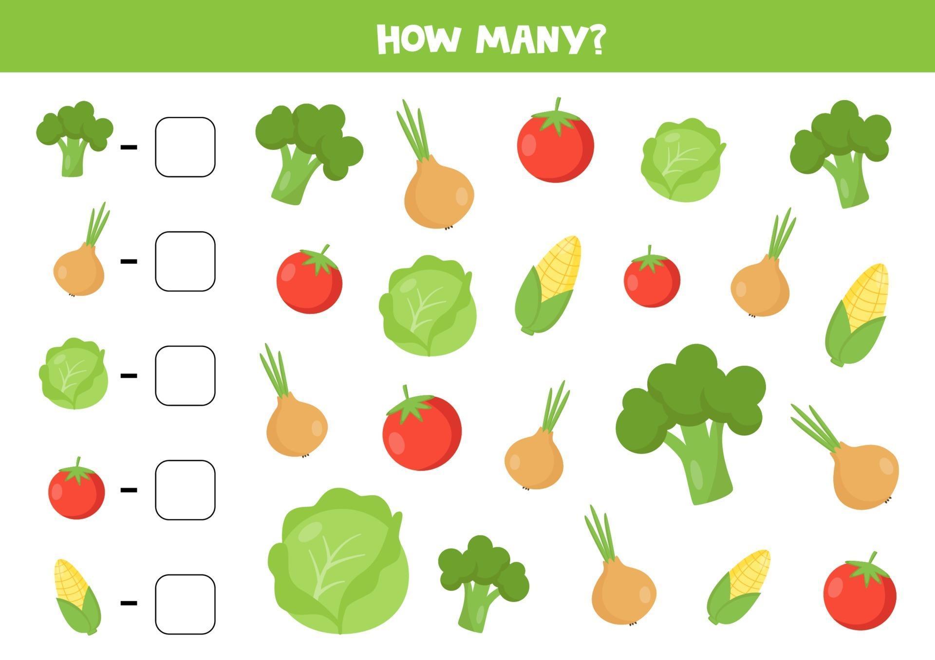 Count the number of cute cartoon vegetables. 2251291 Vector Art at Vecteezy
