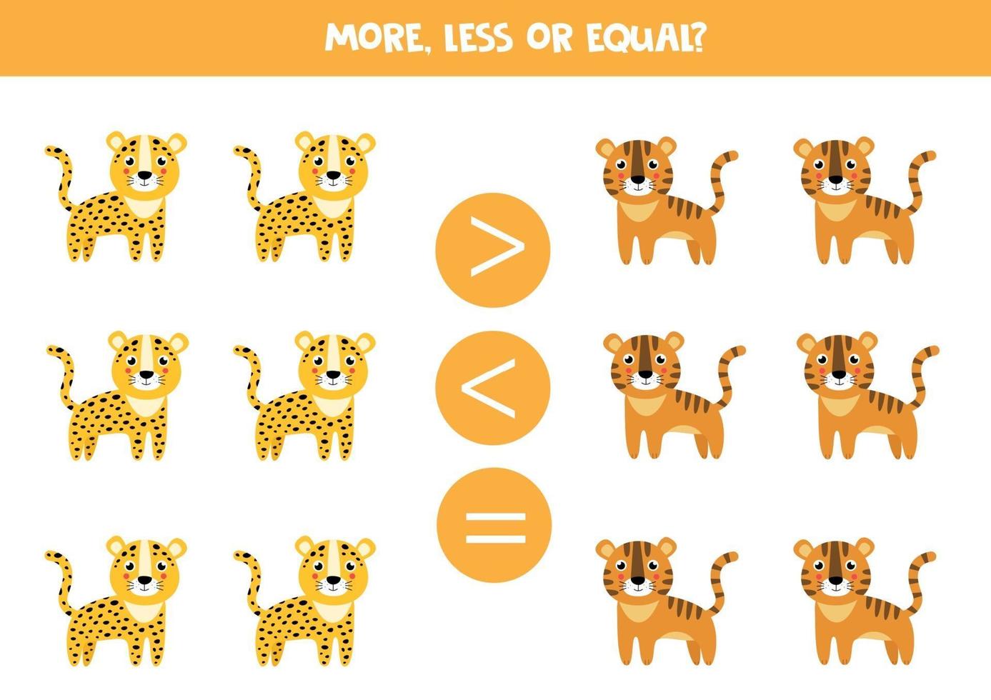 compare la cantidad de leopardos y tigres. vector