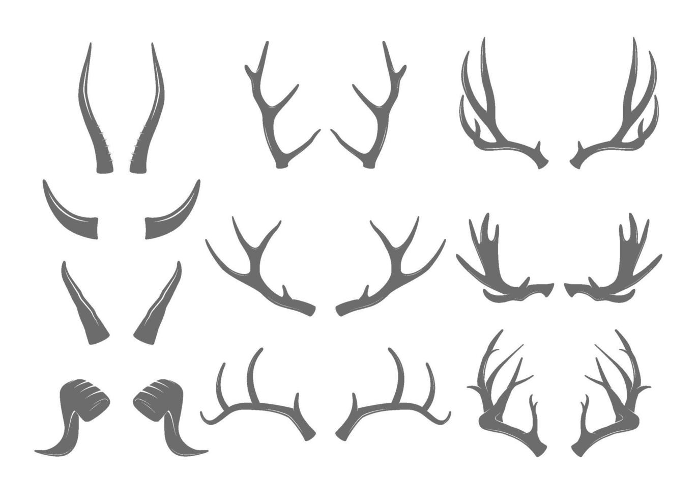 Horns Illustrations Set vector