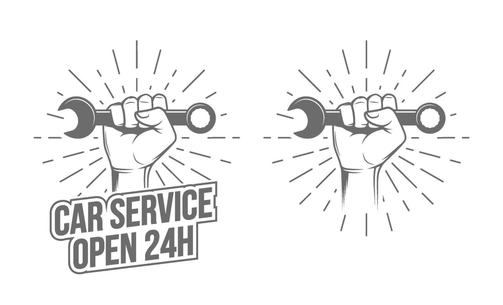 Hand With Wrench vector