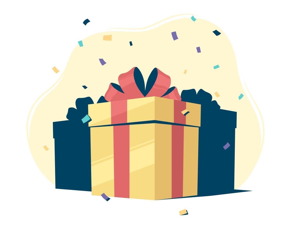 Gift Boxes With Confetti vector