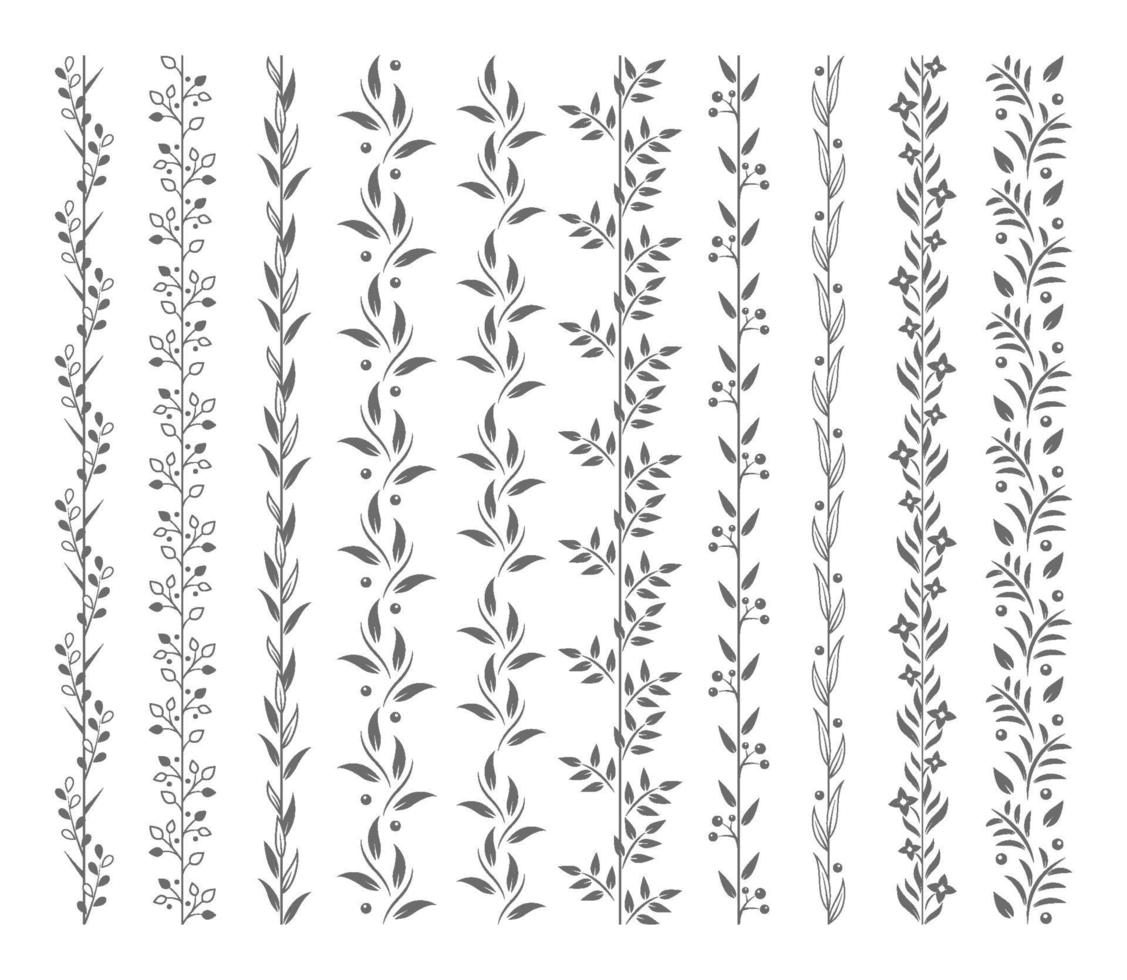 bordes florales y guirnaldas vector