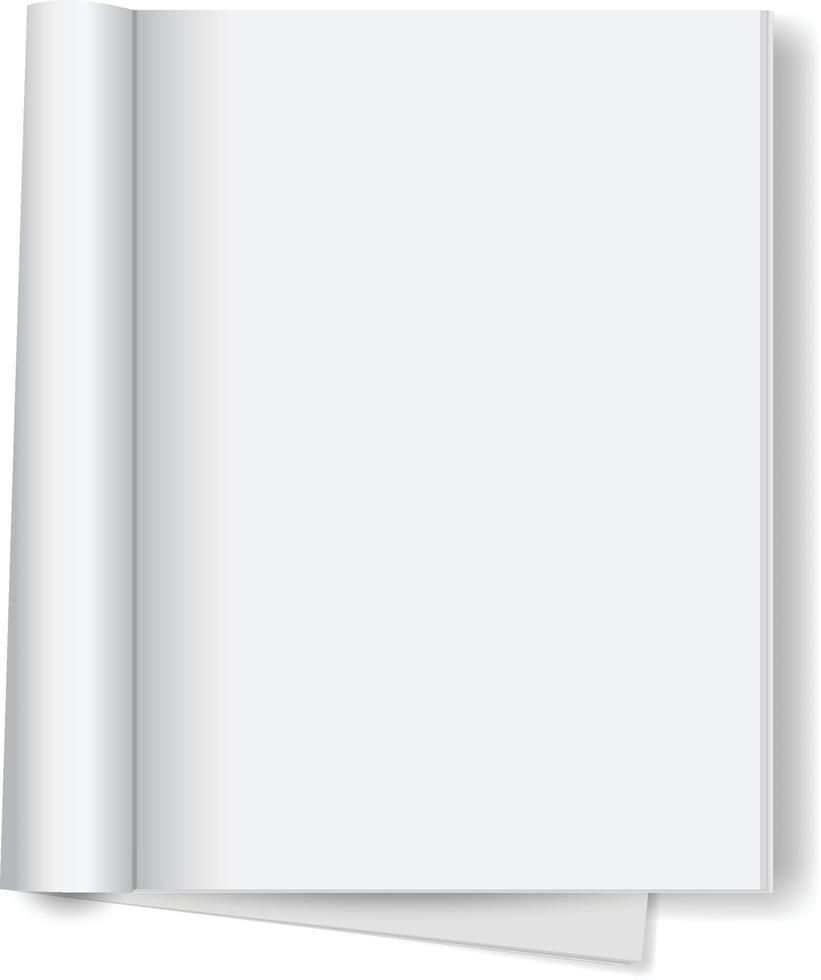 Libro abierto en blanco aislado sobre fondo blanco. vector