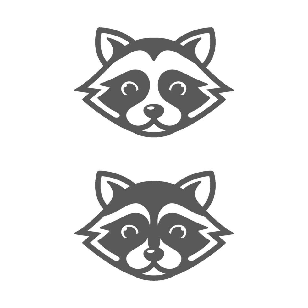 iconos de cabeza de mapache vector