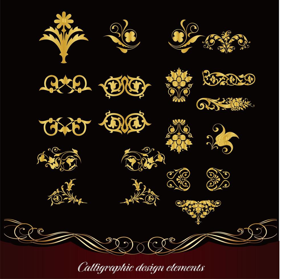 Set of vintage ornamental flourishes vector