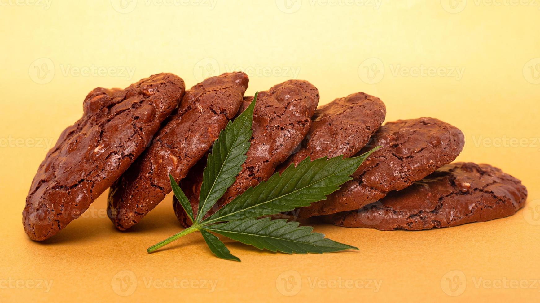 Cookies with medical marijuana, cannabis drug food photo