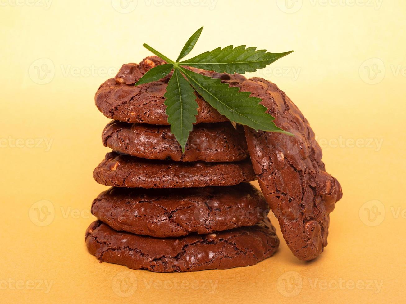 Cookies with medical marijuana, cannabis drug food photo