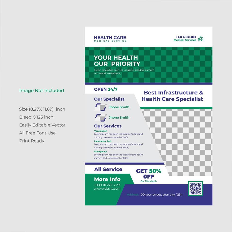 Medical Health Care Flyer Design template vector