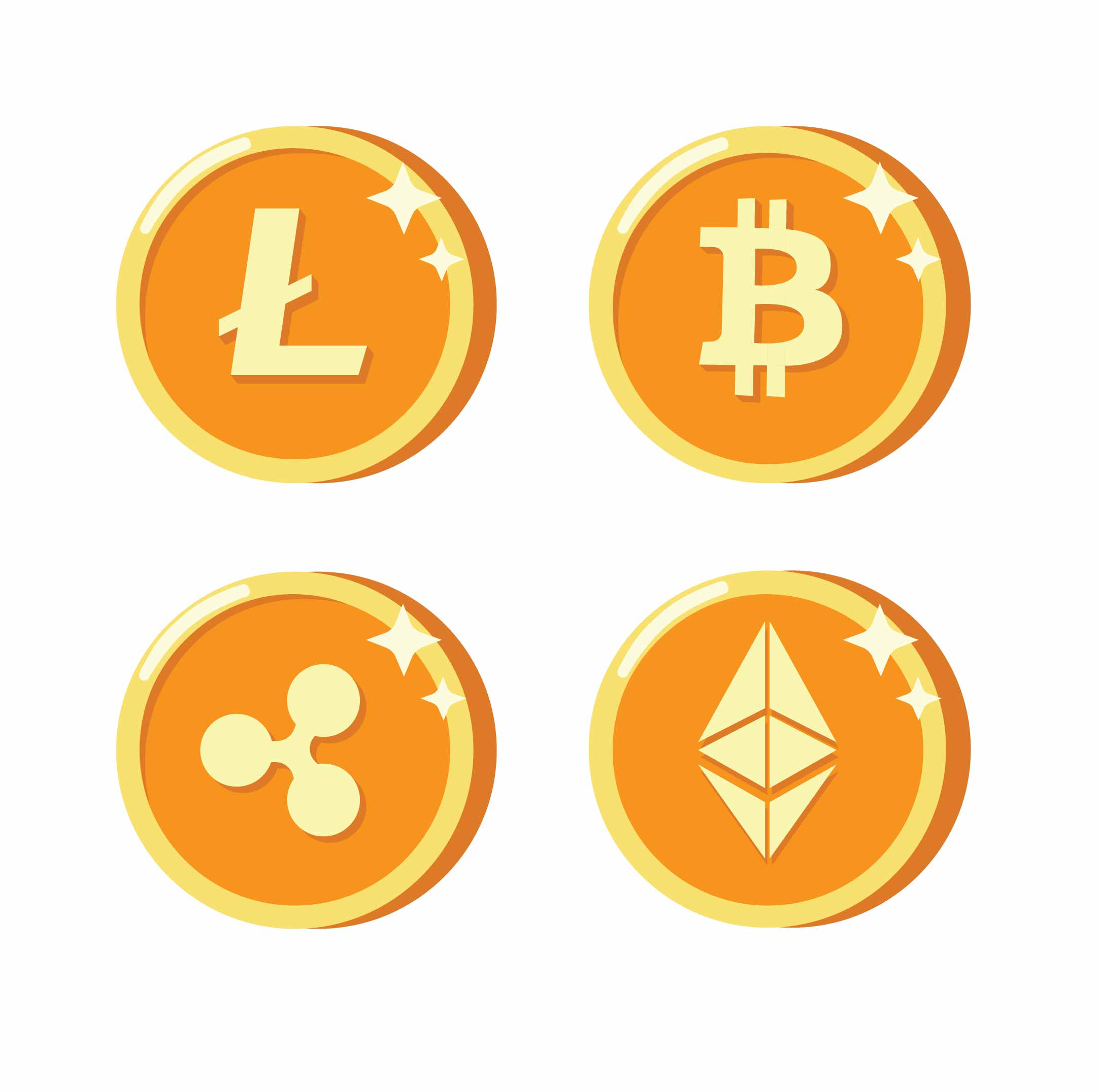 Digital Currency Collection flat icon vector illustration 2251957 Vector  Art at Vecteezy