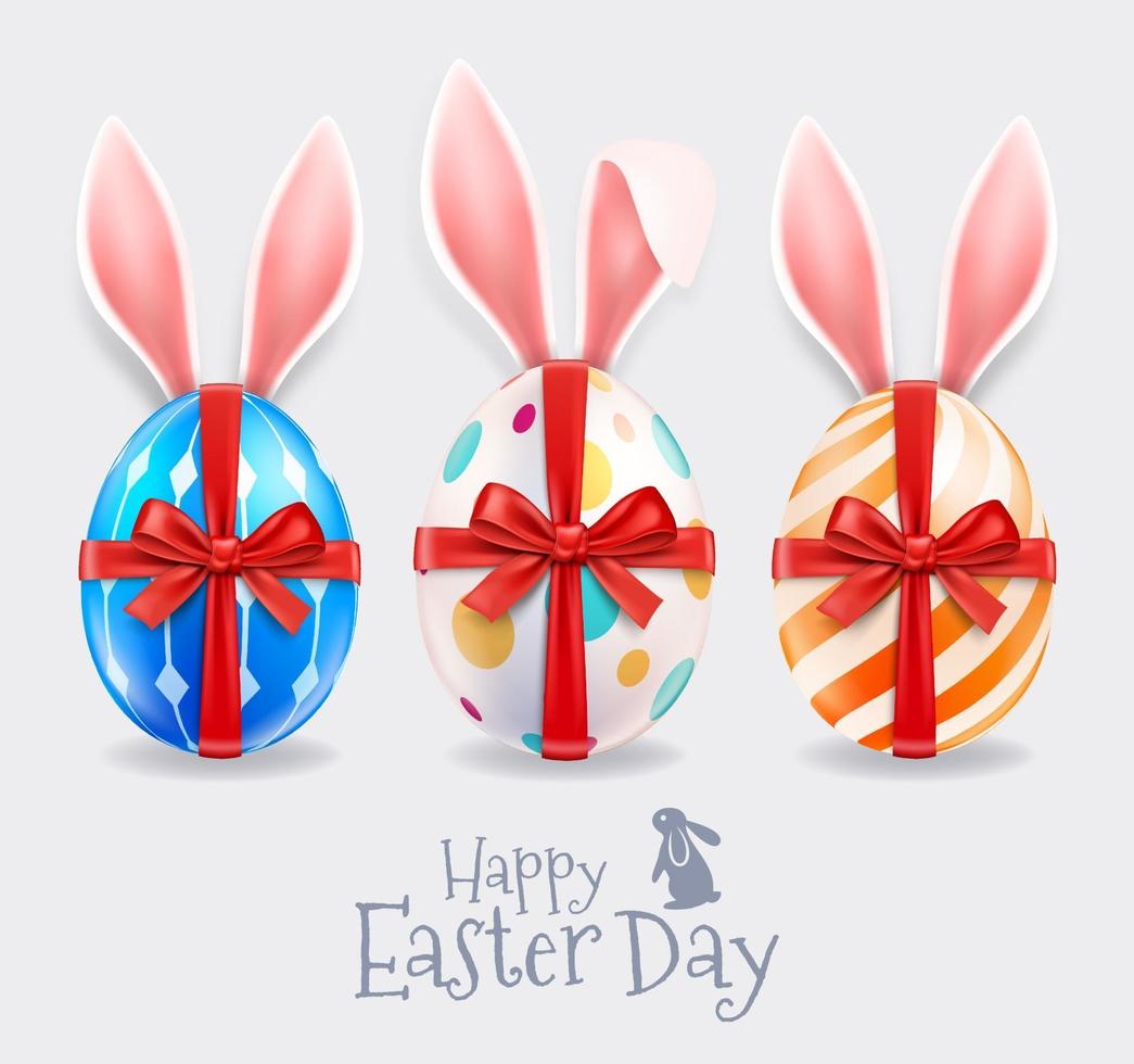 Happy easter celebration banner with eggs vector