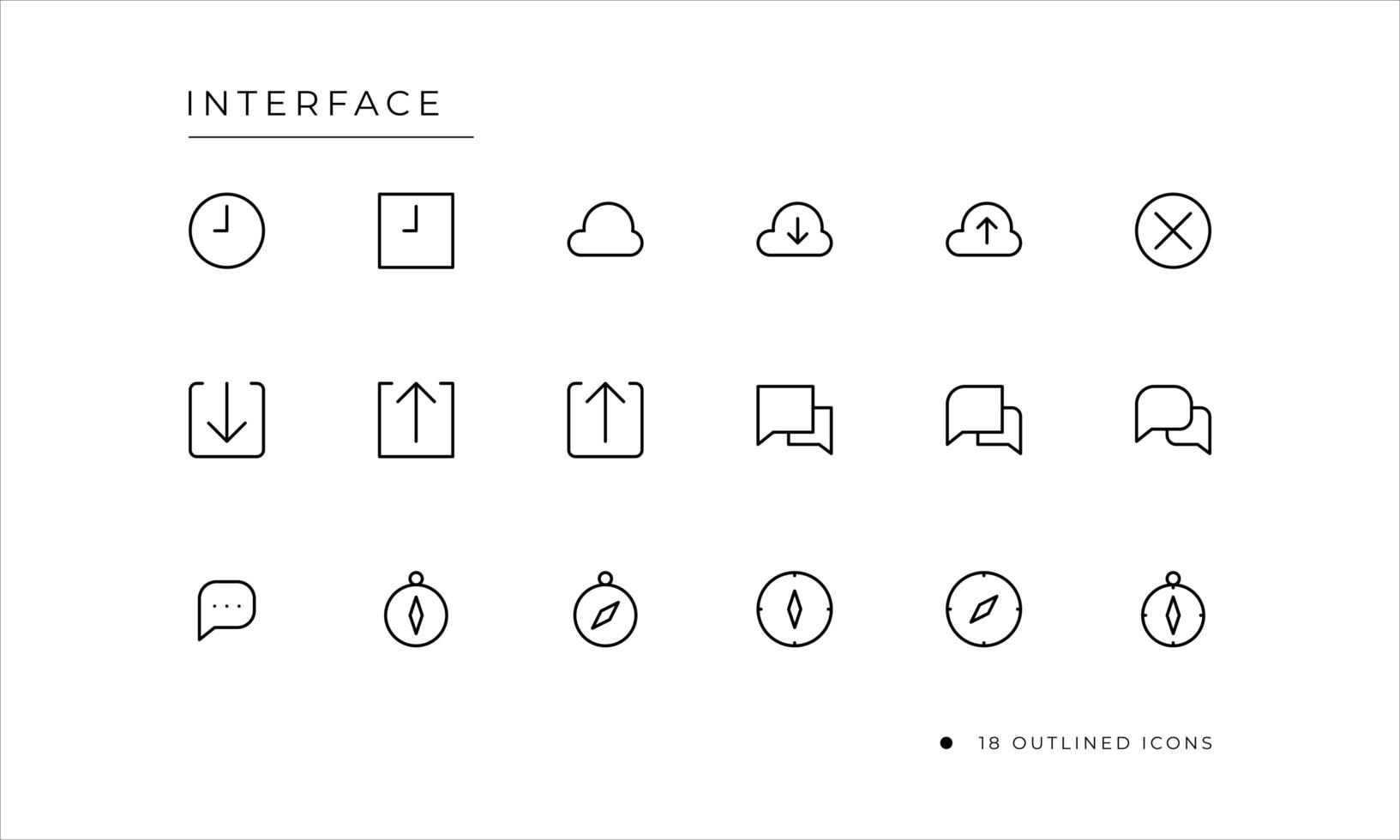 User Interface Icon set with outlined style vector