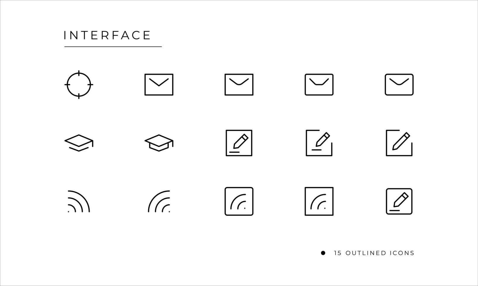 User Interface Icon set with outlined style vector
