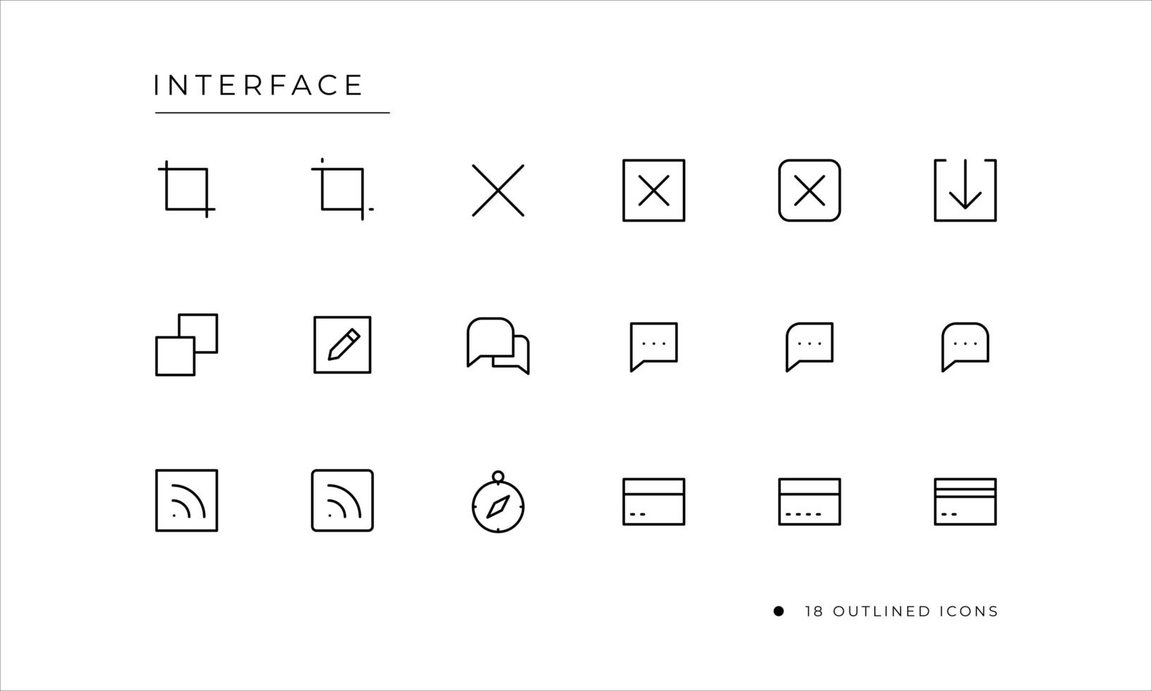 User Interface Icon set with outlined style vector