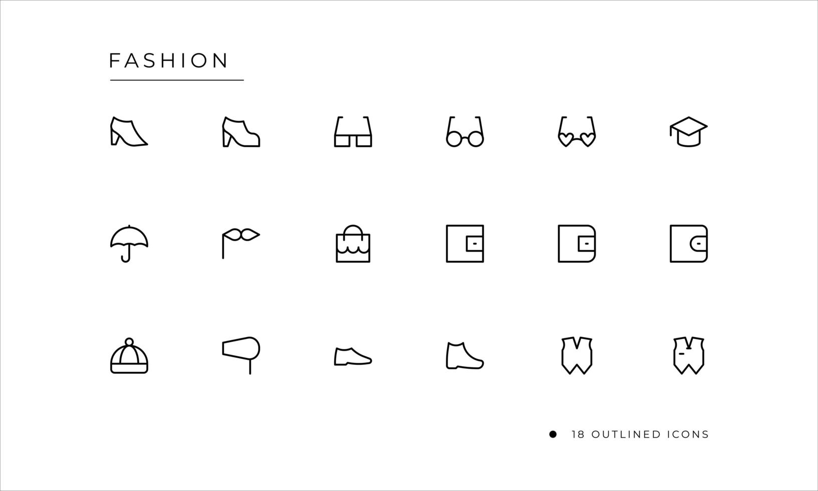 Fashion icon set with outlined style 2252014 Vector Art at Vecteezy