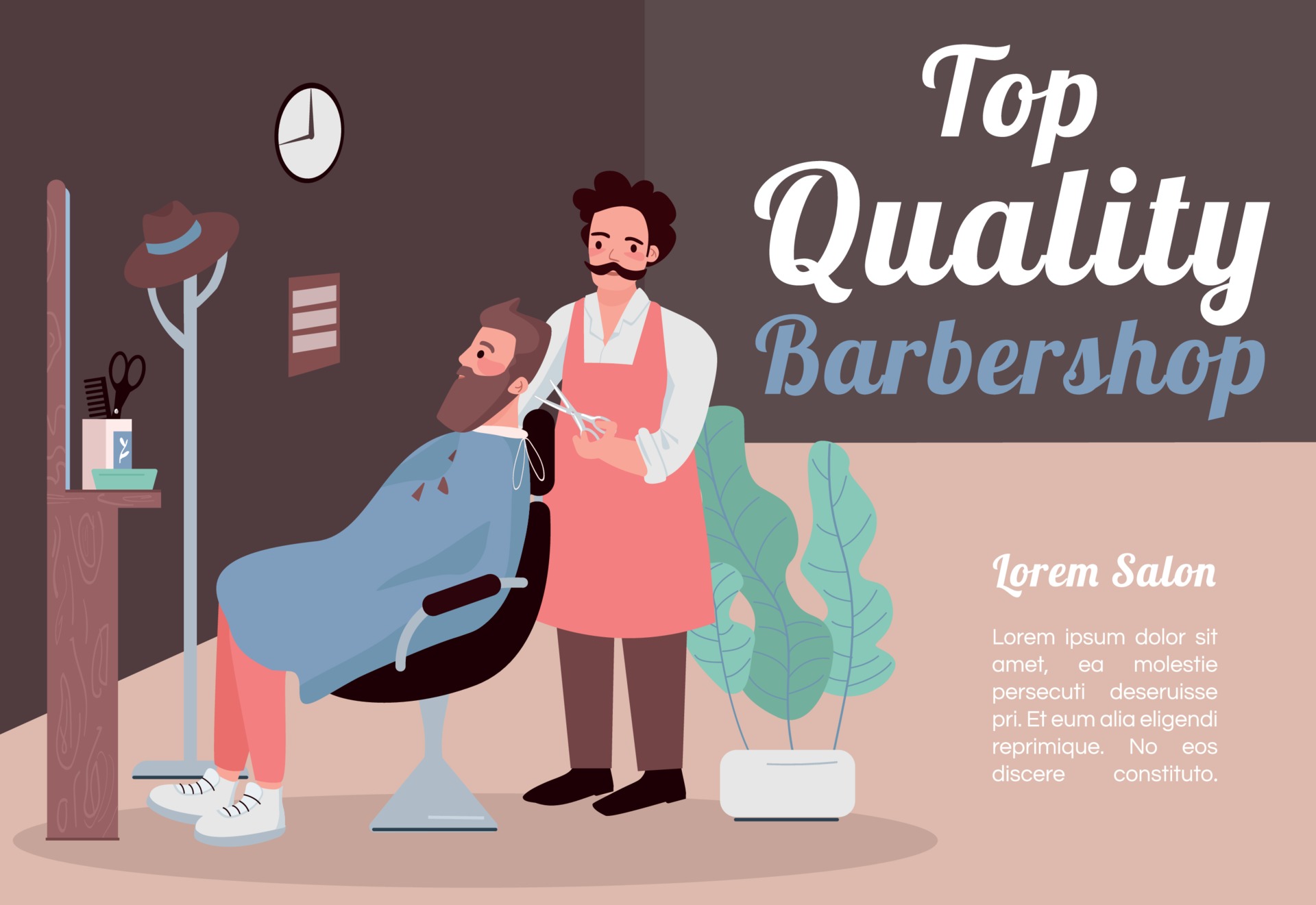 Top quality barber shop banner flat vector template. Brochure, poster concept design with cartoon characters. Trimming facial hair horizontal flyer, leaflet with place for textflyer, leaflet 2252031 Vector Art at Vecteezy Top quality barber shop banner flat vector template. Brochure, poster concept design with cartoon characters. Trimming facial hair horizontal flyer, leaflet with place for textflyer, leaflet 2252031 Vector Art at Vecteezy