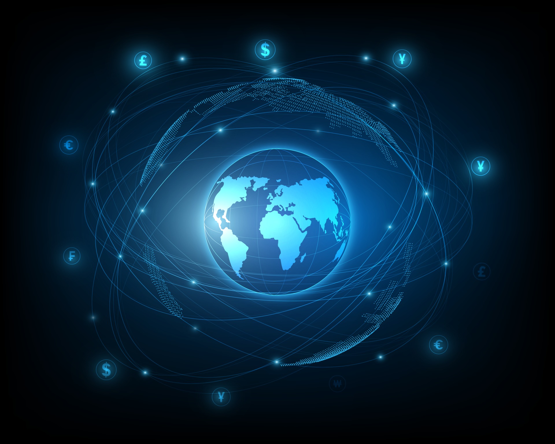 Global money transfer through a network of currency exchange and money 