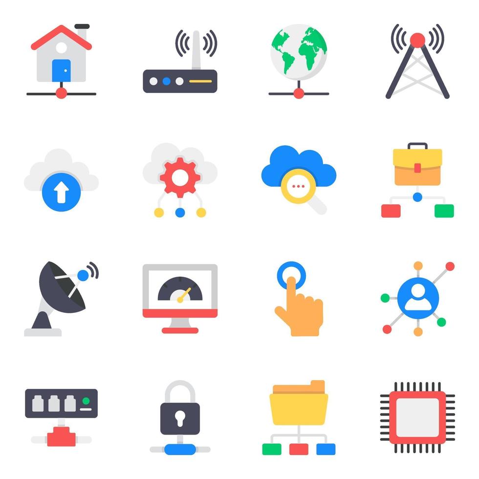 Network and Technology Icon Set vector