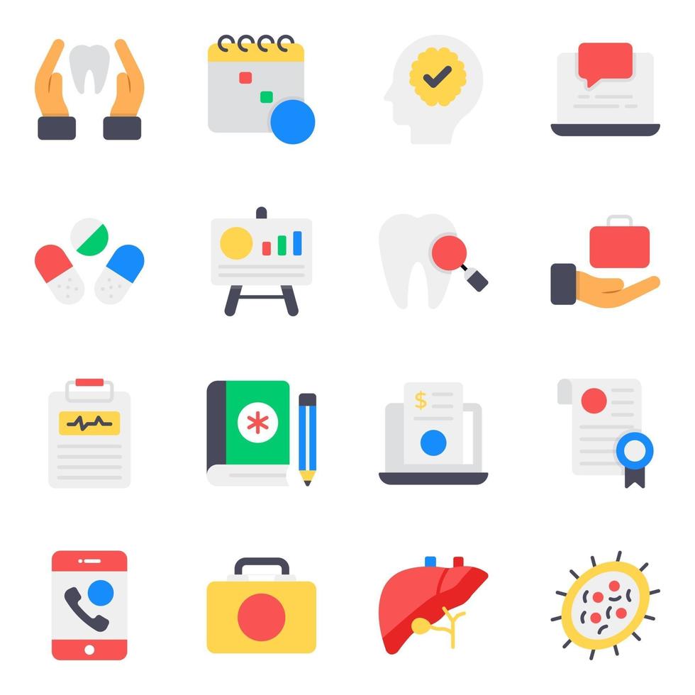 Medical and Healthcare Accessories Icon Set vector