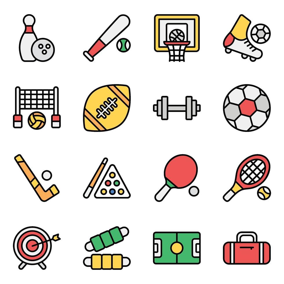 Sports and Fitness Elements Icon Set vector