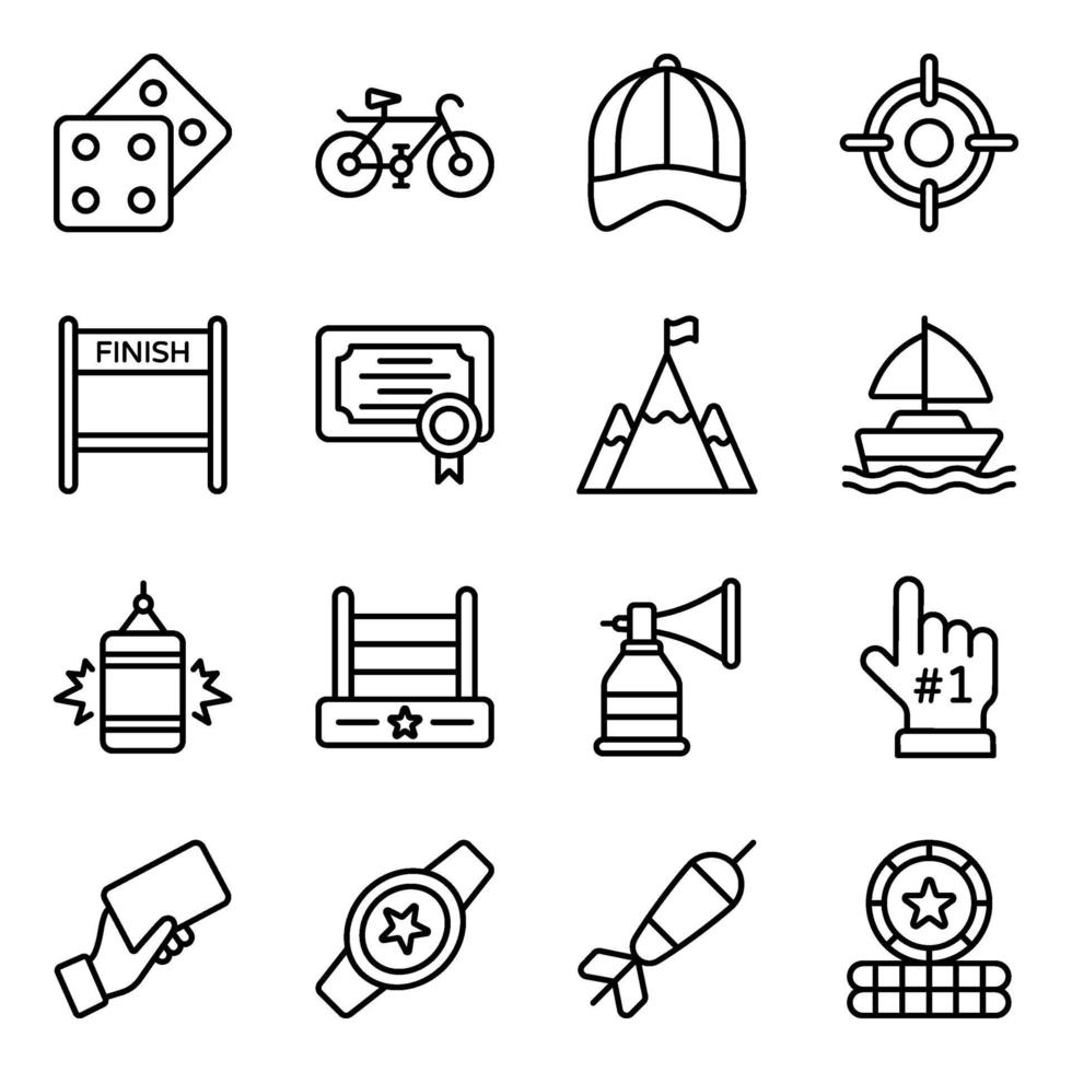 Sports and Fitness Elements Icon Set vector