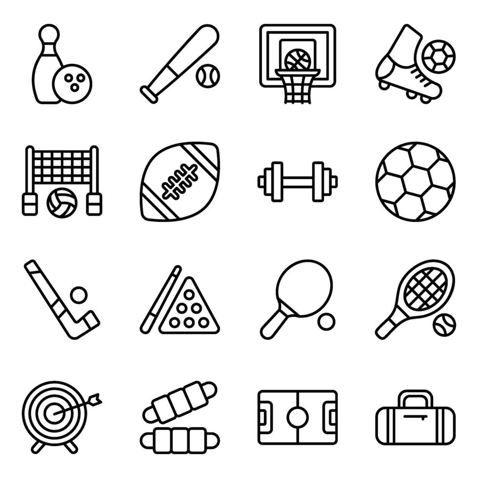Sports and Fitness Elements Icon Set vector