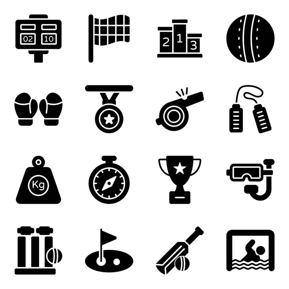 Sports and Fitness Elements Icon Set vector
