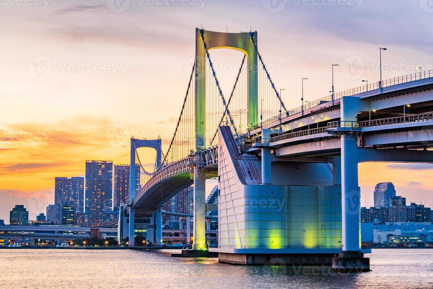 Panorama view of Tokyo skyline  in the evening. Tokyo city, Japan. photo