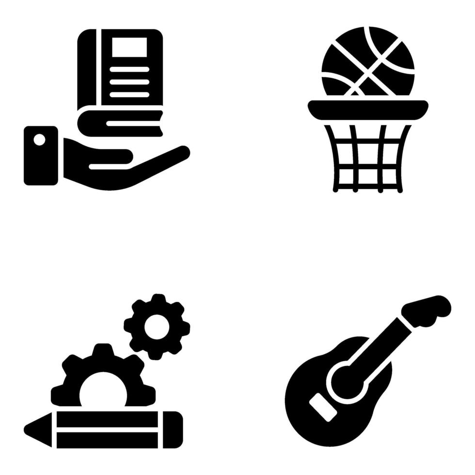 Learning and Education Elements Icon Set vector