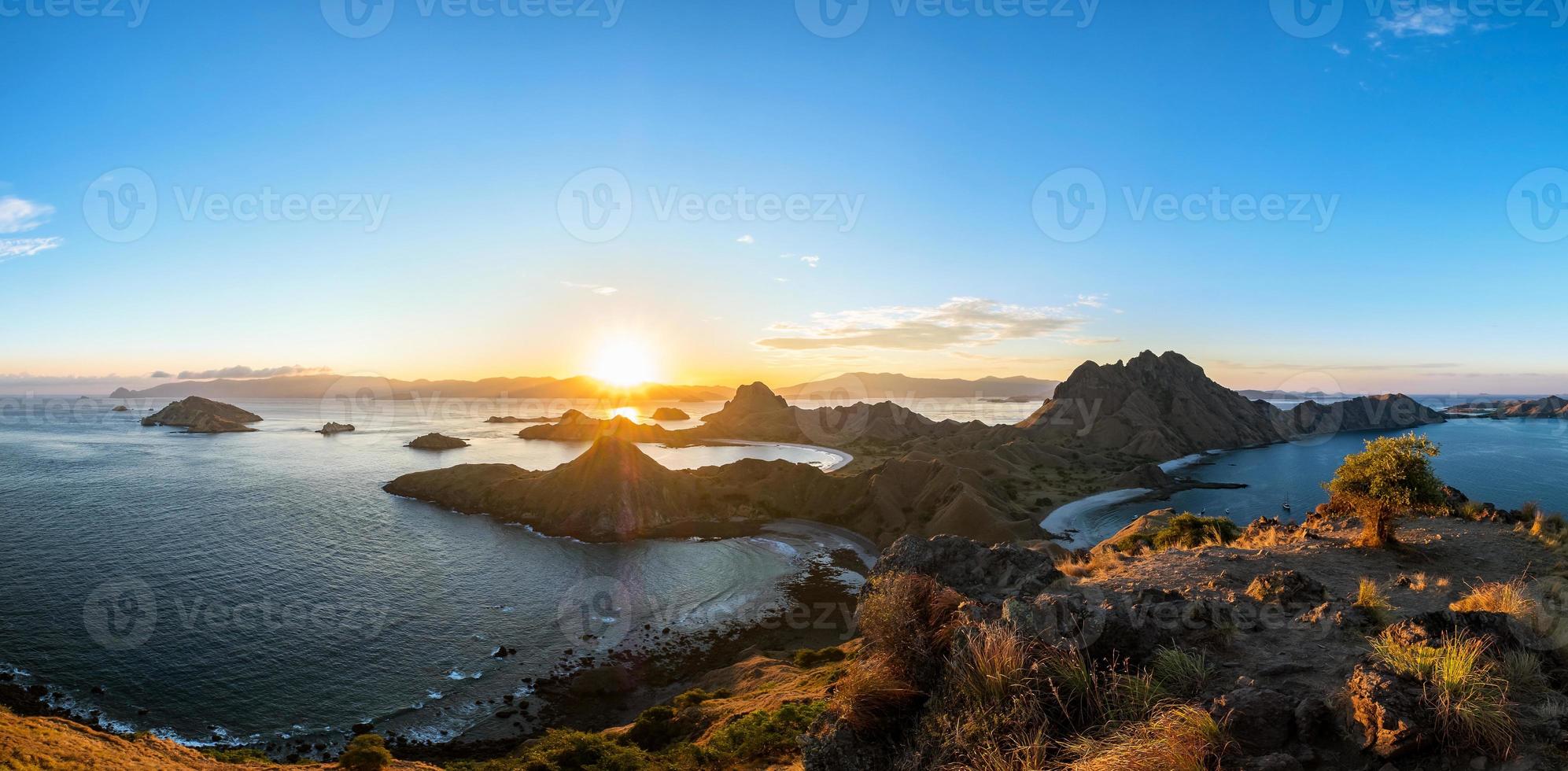 Panoramic scenic view of Padar Island, Palau Padar, Komodo National Park, Indonesia photo