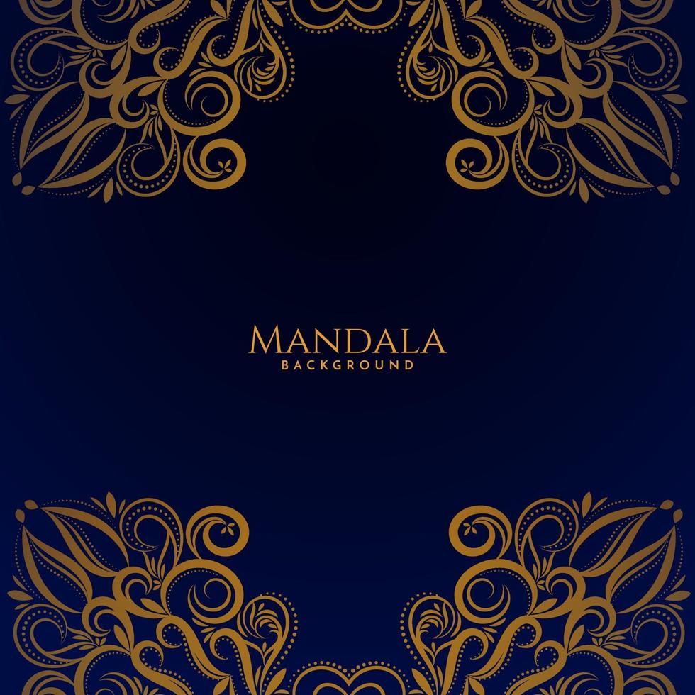 mandala de lujo color dorado con fondo elegante vector