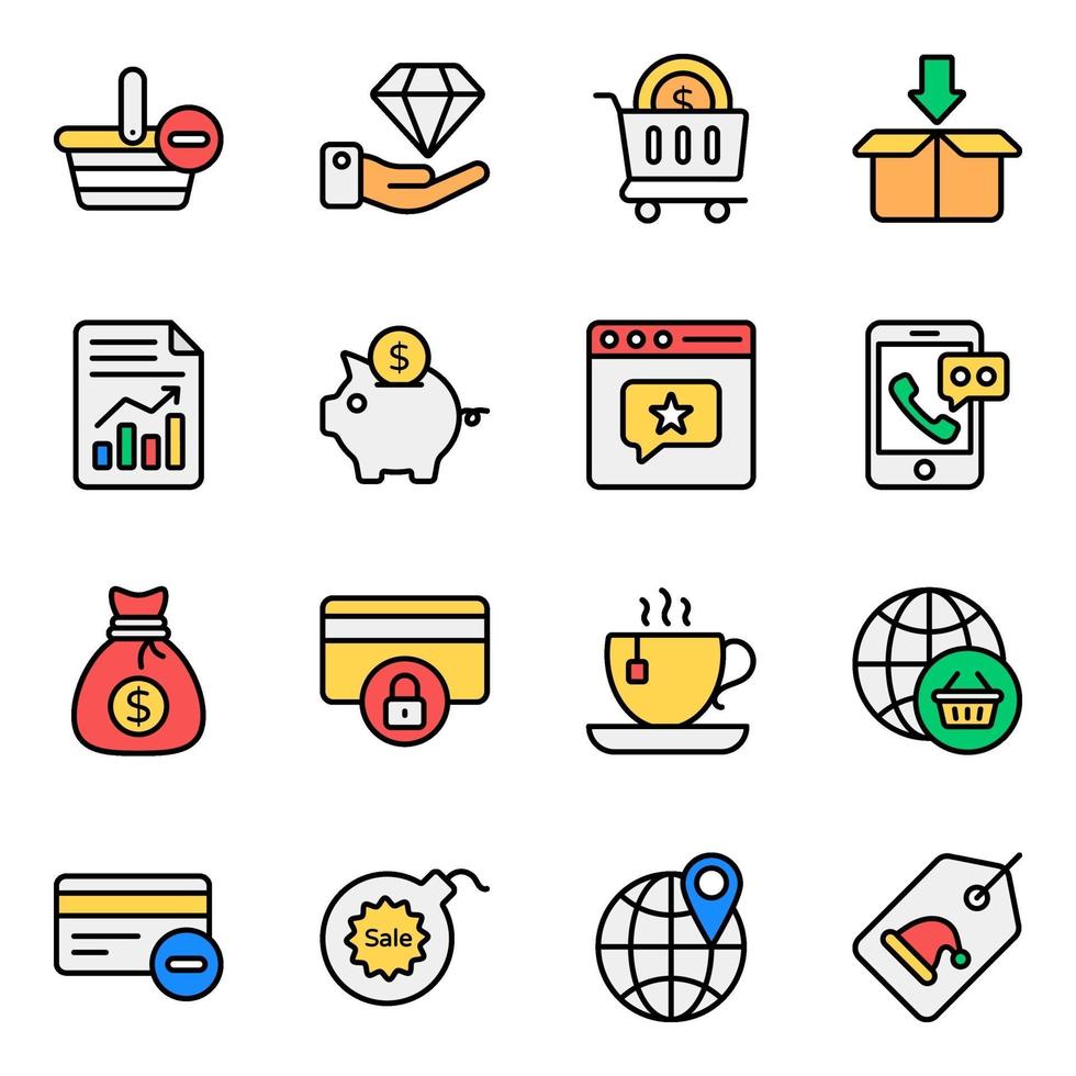 Shopping and Commerce Icon Set vector