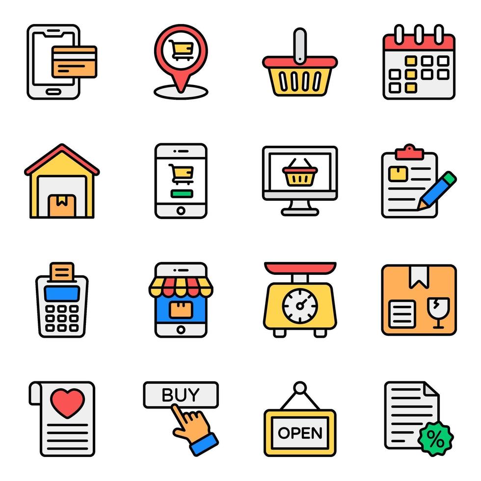 Shopping and Commerce Icon Set vector