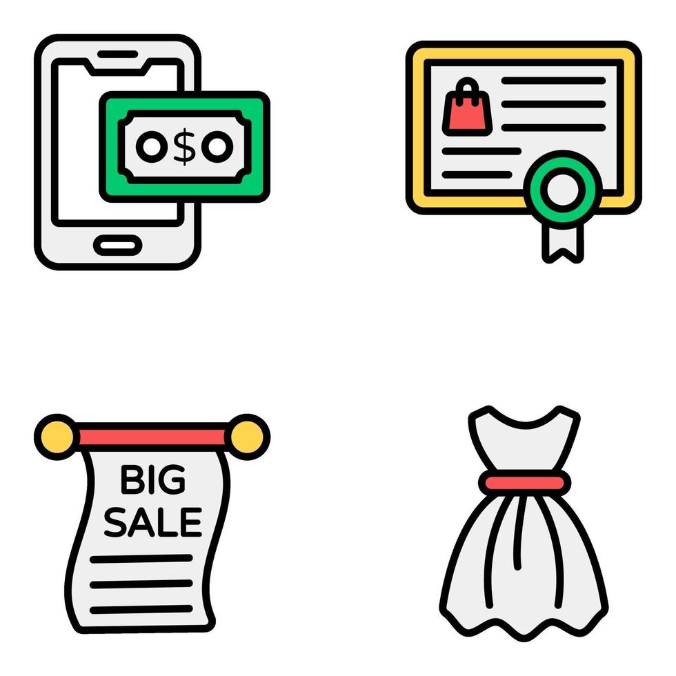 Shopping and Commerce Icon Set vector