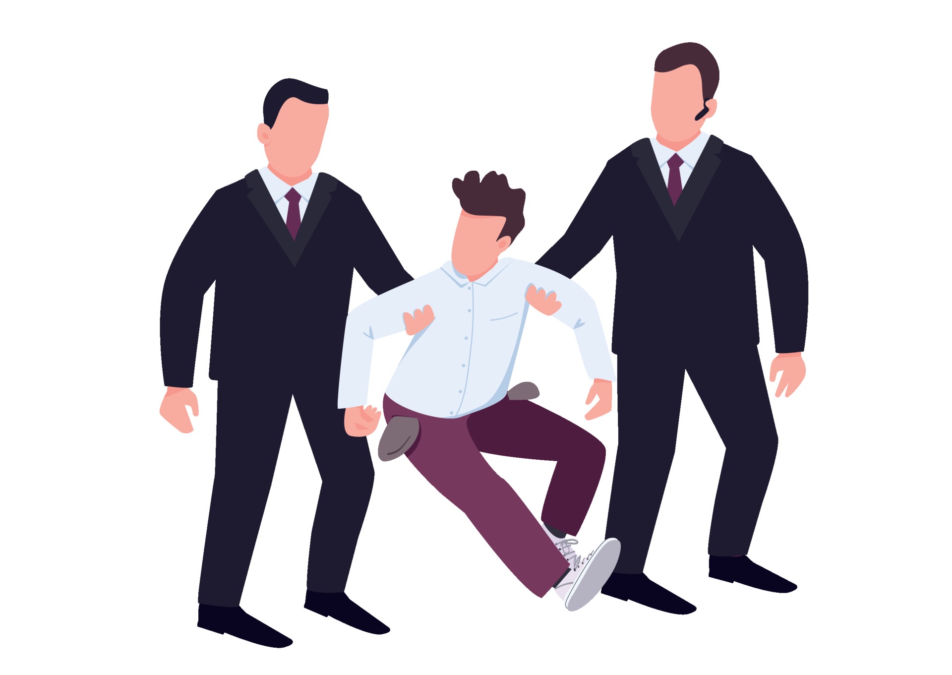 Security with troublemaker flat color vector faceless characters. Casino guardians in black suits walk off fraud. Loser with empty pockets resists agents. Felony isolated cartoon illustration 2252768 Vector Art at Vecteezy Security with troublemaker flat color vector faceless characters. Casino guardians in black suits walk off fraud. Loser with empty pockets resists agents. Felony isolated cartoon illustration 2252768 Vector Art at Vecteezy