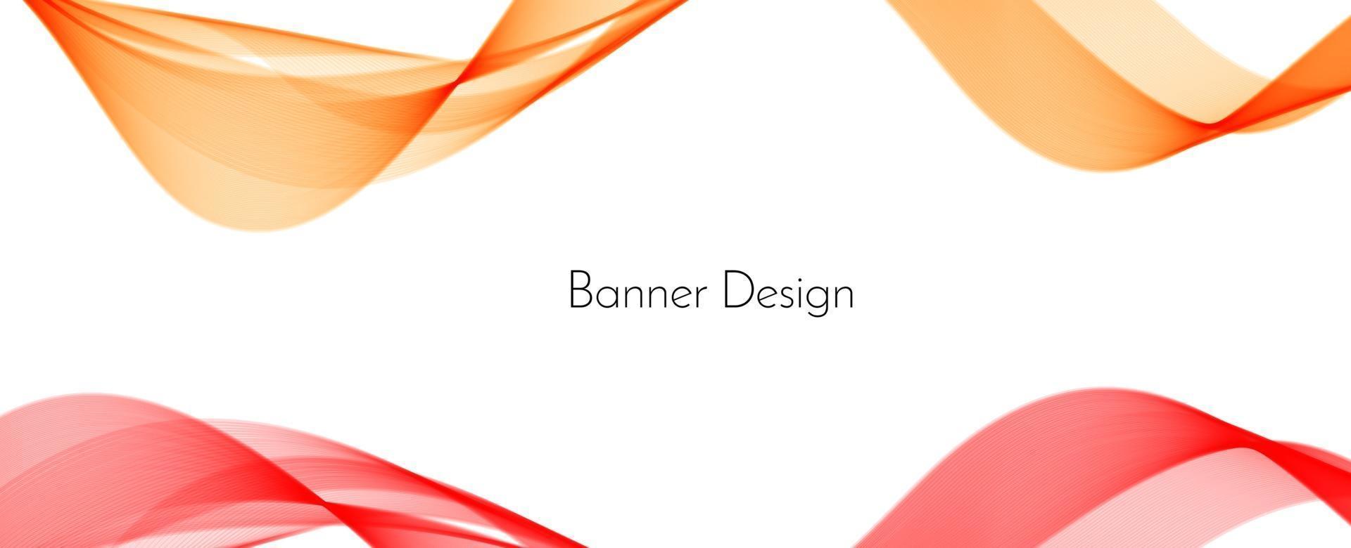 Fondo de banner de onda de patrón decorativo rojo y amarillo elegante dinámico moderno abstracto vector